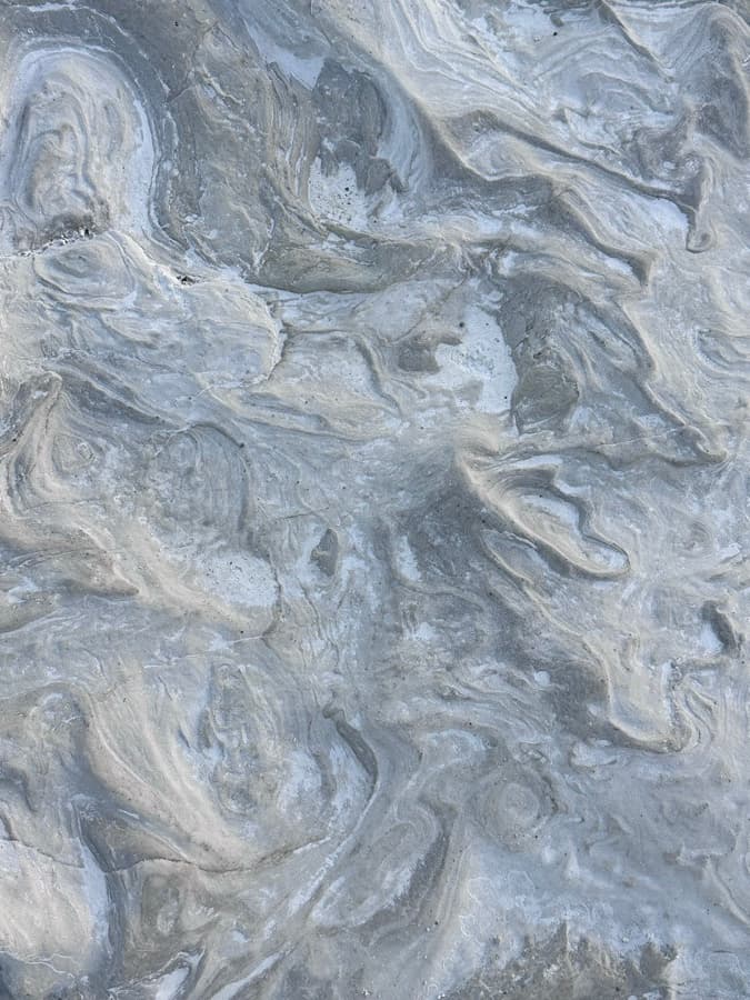 Swirling gray and white marble
